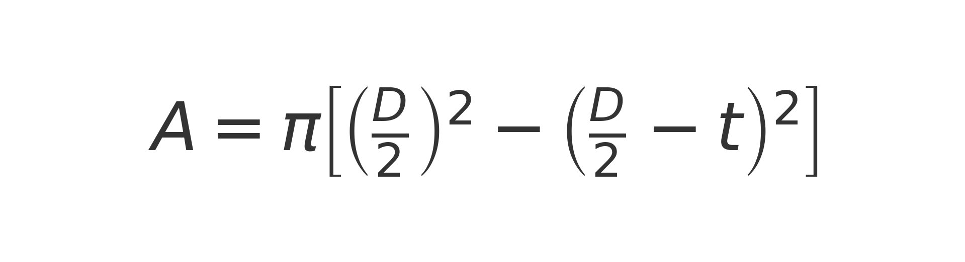equação: área da seção transversal