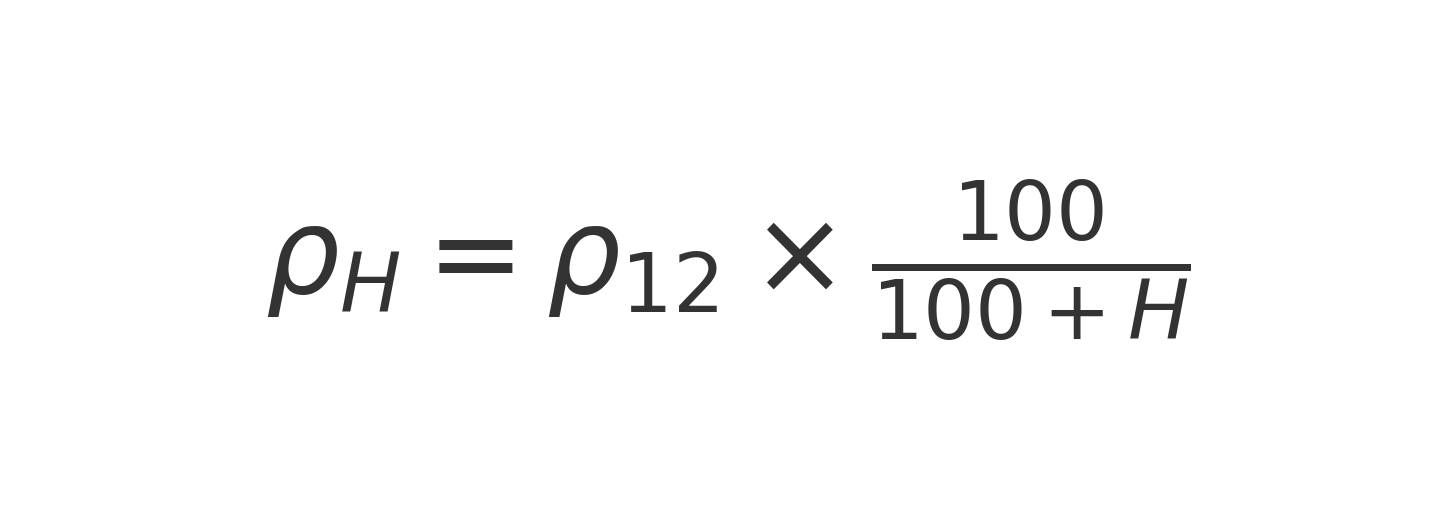 equação: massa volumétrica corrigida