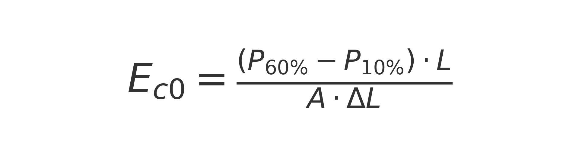equação: módulo de elasticidade à compressão